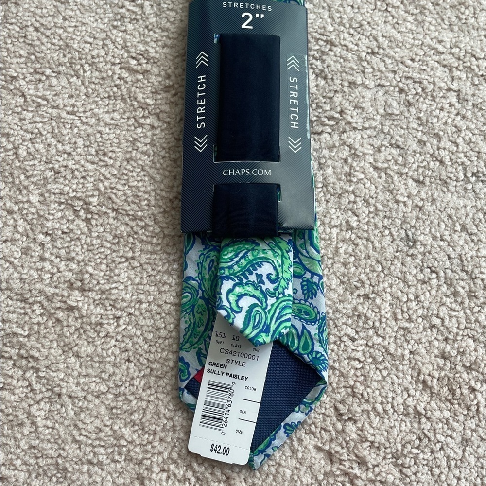 NWT Chaps Blue and Green Sully Paisley Necktie - Picture 3 of 3